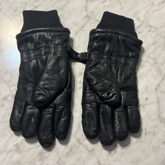 Black Leather Hawkeye Military Style Work Gloves L Motorcycle Cold Wet - Picture 2 of 4